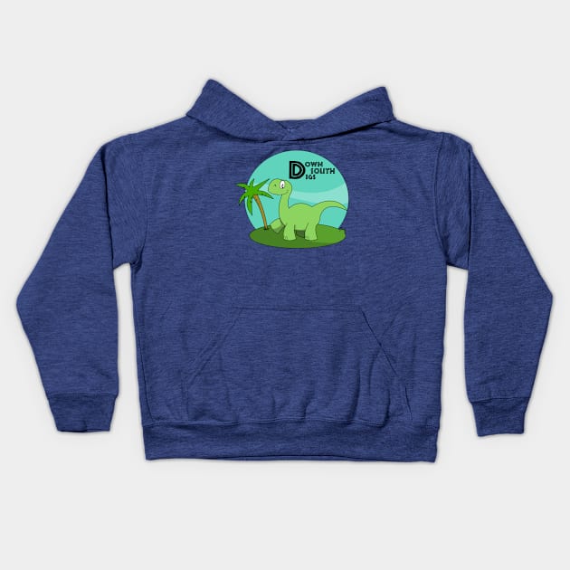 Cartoon Dino Kids Hoodie by downsouthdigs